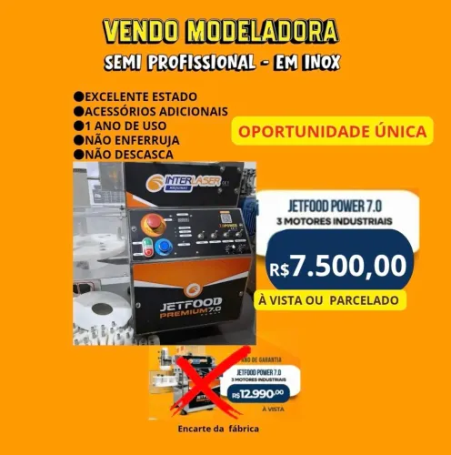 MODELADORA DE SALGADOS E DOCES INTERLASE JETFOOD 7.0