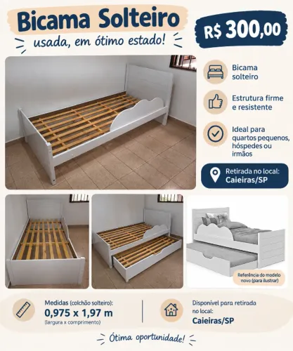Bicama solteiro seminova