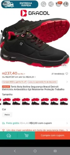 Tênis bota botina bracol Tam 40
