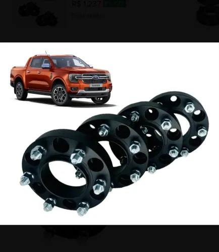 Kit 4 Espaçador / Alargador 38mm Ford Ranger 2013 A 2026
