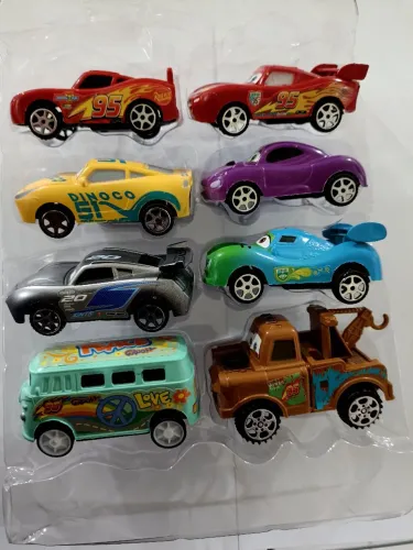 Kit 8x carrinho mcqueen relâmpago carrinho miniaturas flecçao novo 0k.