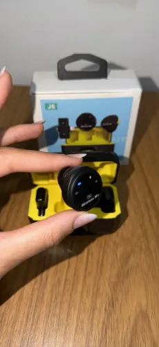 Microfone Lapela Sem Fio J6 com Case