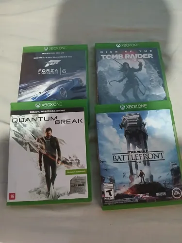 3 jogos de xbox one CD, Quantum Break, Rise of The Tomb Raider e Star Wars Battlefront