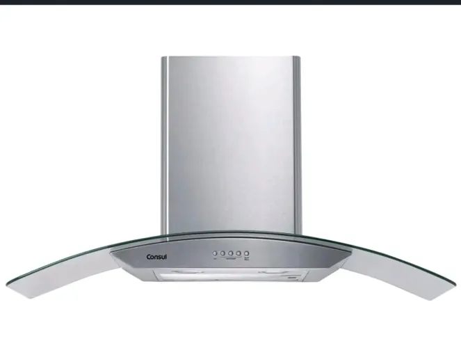 Coifa de parede Consul 90cm Inox 5 bocas com design em vidro 127V