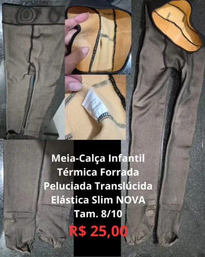 Meia-calça infantil térmica peluciada
