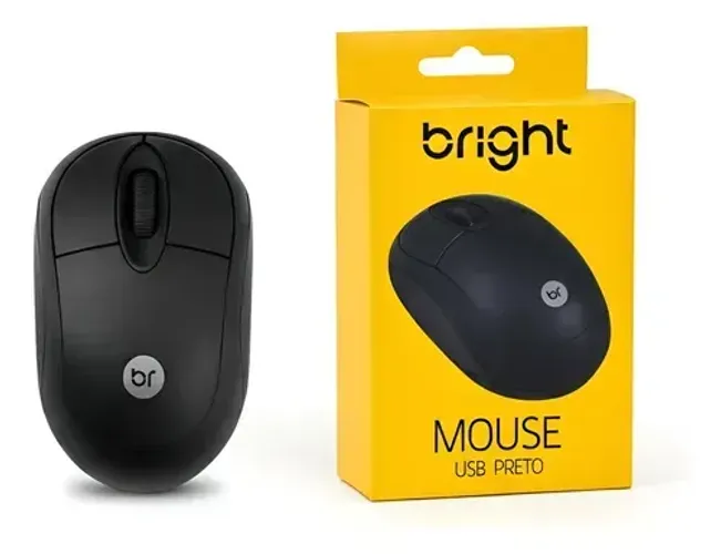 MOUSE USB PRETO BRIGHT