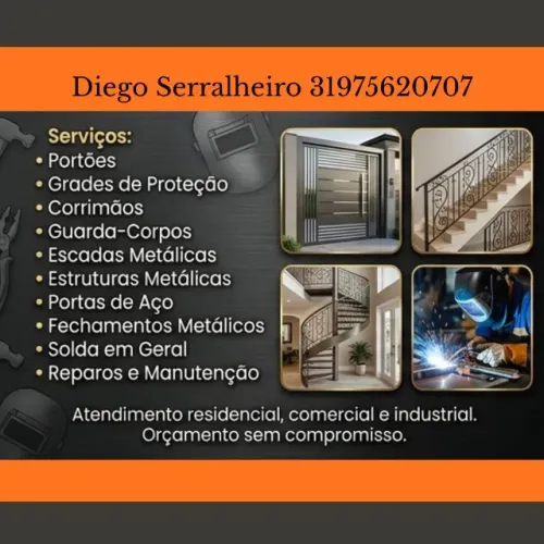 SERRALHEIRO SERVIÇOS DE SOLDA EM GERAL CONSERTO EM PORTOES GRADES E JANELAS ORÇAMENTO S/C
