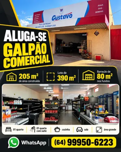 Aluga-se galpão comercial em Palmeiras de Goiás 