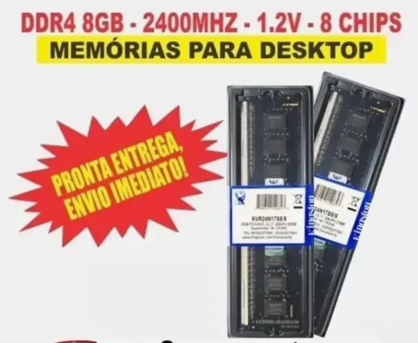 2 pentes de memória ram DDR4 8GB -2400MHZ