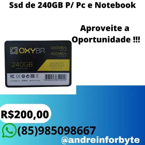 Ssd de 240GB P/ Pc e Notebook