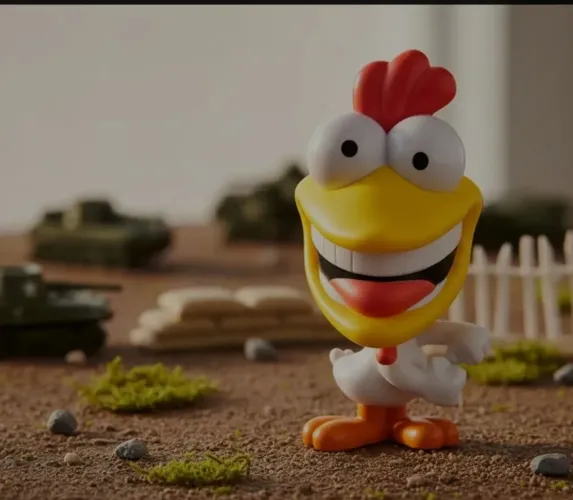 Boneco Frango- do desenho animado A Vaca e o Frango.- Burguer King