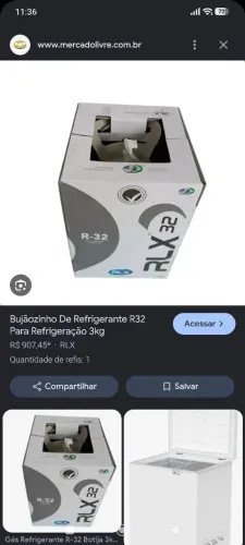 Gás refrigerante r32