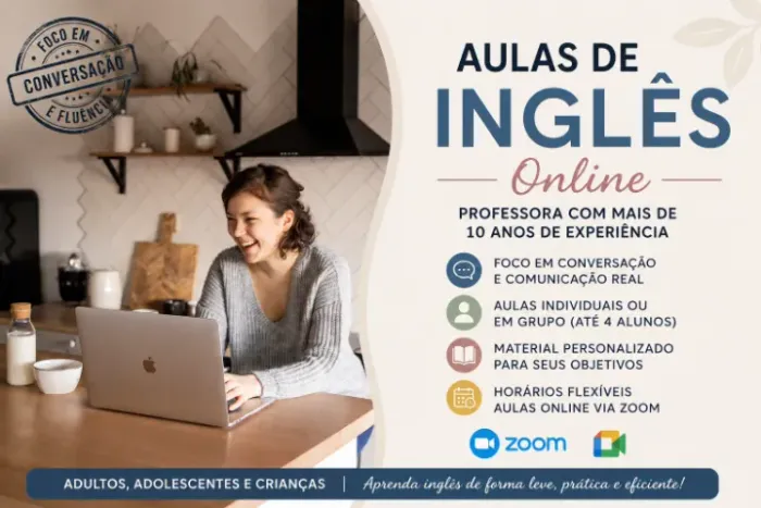 Inglês Online - Aulas Individuais ao vivo para adultos e crianças