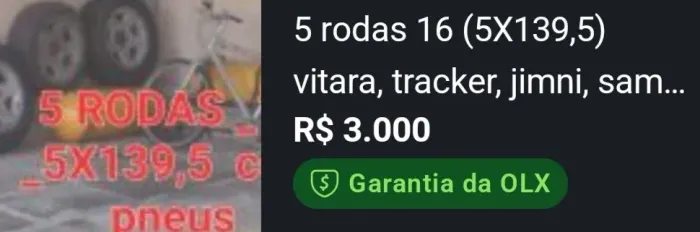 5 rodas , aros jogo completo Vitara v6 Tracker samurai f.1000 Willys Sportage furação