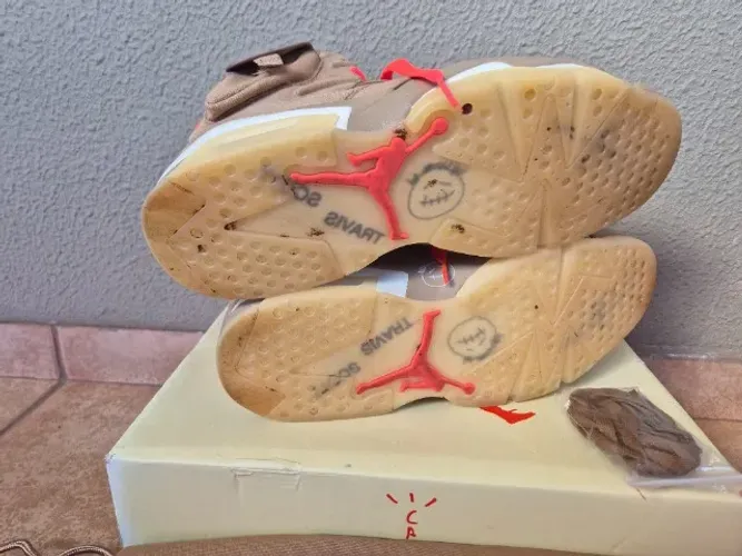 tênis air jordan 6 cactus jack british khaki