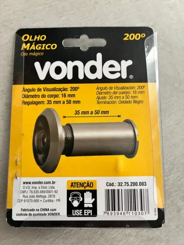 Olho Mágico Oxidado Preto Vonder