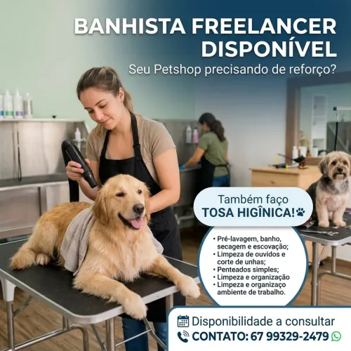 Banhista de Petshop Freelancer / Diarista