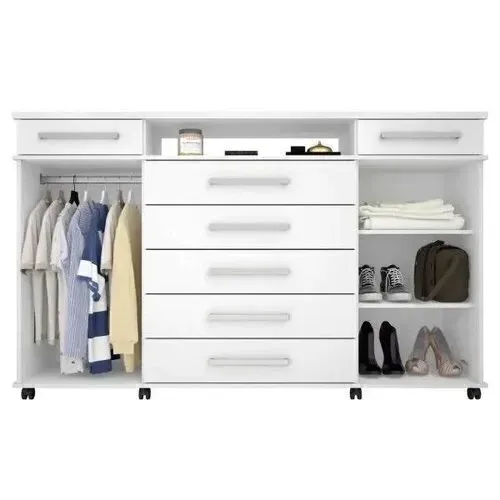 Cômoda 7 Gavetas 2 Portas com Rodízios London Yescasa