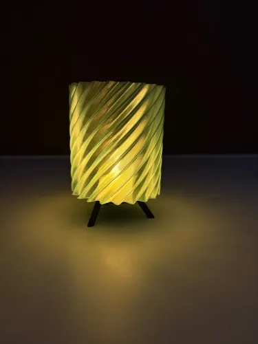 Luminária de Mesa com Vela Led Cilindro Cor Verde Translúcido Enfeite Decoração