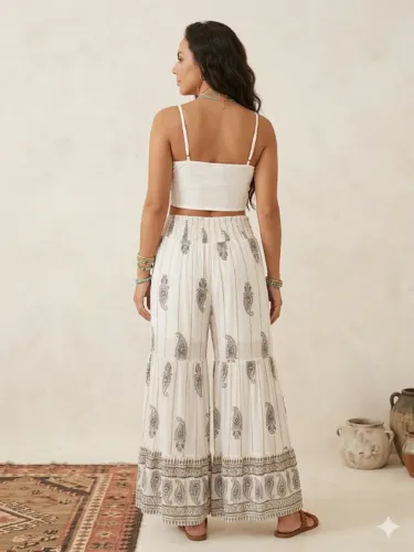 ? Calça indiana sofisticada e cheia de personalidade!