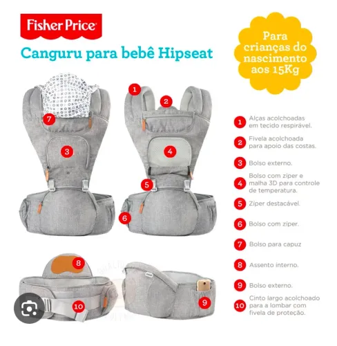 Canguru para bebê da Fisher Price - excelente