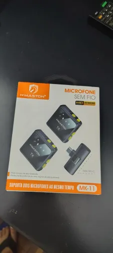 Microfone lapela duplo sem fio