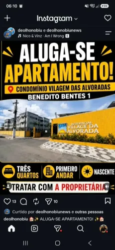 APARTAMENTO BENEDITO BENTES 1 ALUGO