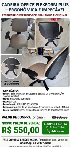 Cadeira Flexform Plus semi nova