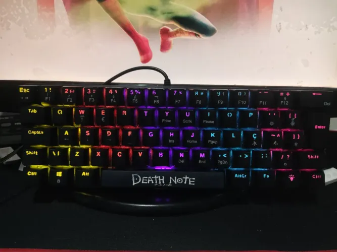 Teclado Mecanico leap 60%, switch blue, com 16 opções de cores, Gamer Ninja