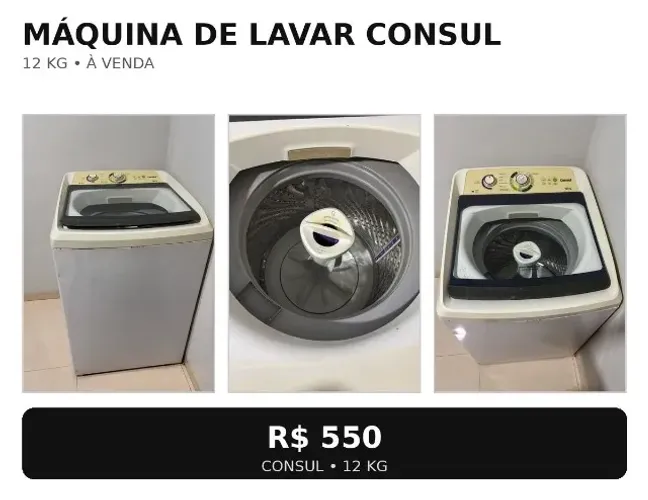 Máquina de Lavar Consul -12 KG