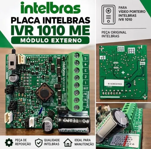 Placa Intelbras IVR 1010 ME - Módulo Externo Vídeo Porteiro