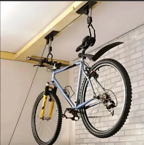 Suporte De Teto Com Sistema De Polias P/ Bicicleta
