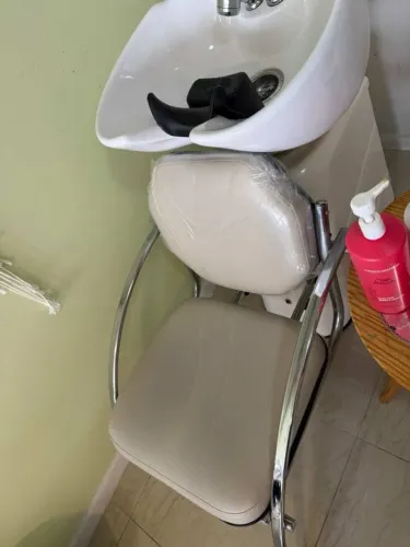 Kit Salão de Beleza Lavatório Cadeira Hidráulica Espelho Led