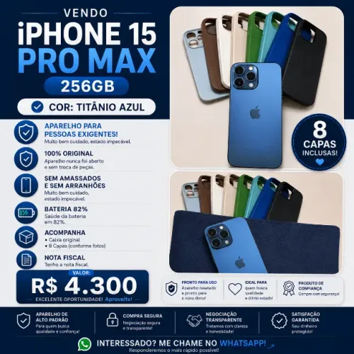 IPHONE 15 PRO MAX 256GB | AZUL TITANIO