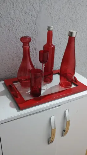 Conjunto licoreiras com bandeja de vidro!!!