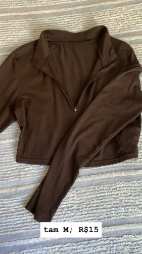 cropped manga longa preto shein