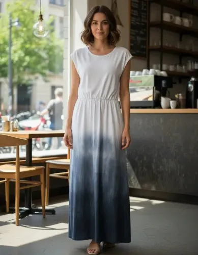 VESTIDO FEMININO ALGODAO LONGO