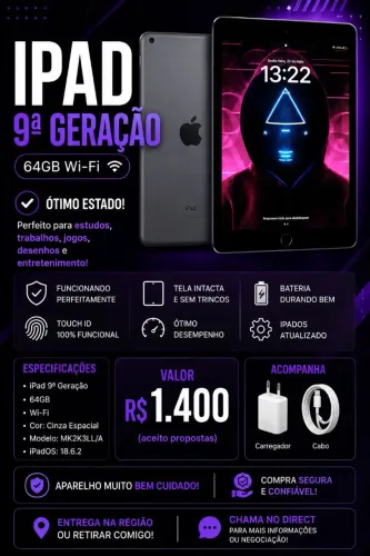 iPad 9ª Geração 64GB ? Muito Conservado ?