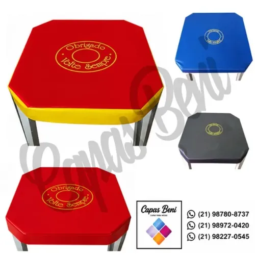 Kit com 10 capas para mesa plástica "obrigado volte sempre"