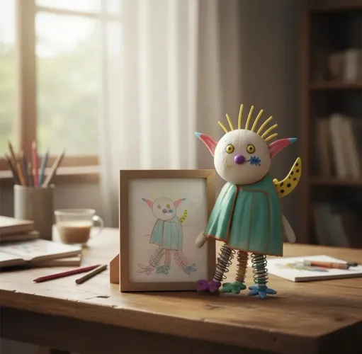 Transforme o desenho da criança em um boneco 3d personalizado 15 cm