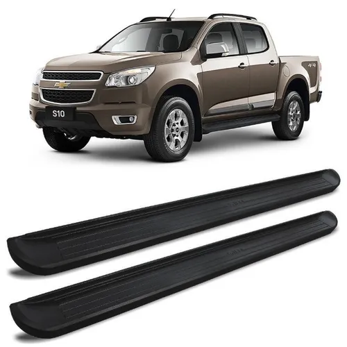 Estribo Plataforma Lateral S10 2012 à 2021 Modelo Original - Preto