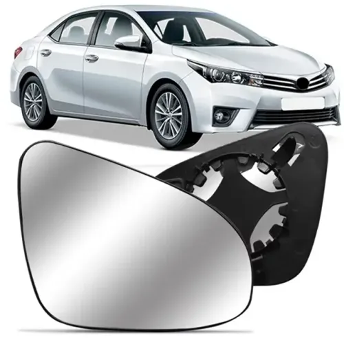 Lente Retrovisor Toyota Corolla 2015 à 2019 - Lente C/ Placa - LD LE - Metagal