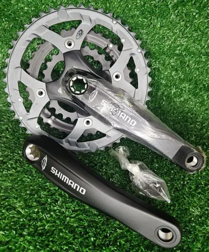 PEDIVELA BICICLETA MTB SHIMANO DEORE FC-M521 175MM 46/33/26 OKTALINK COROA GRAFITE