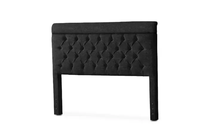 Cabeceira Casal Capri Veludo Suede Preto Até 12x - Frete Grátis