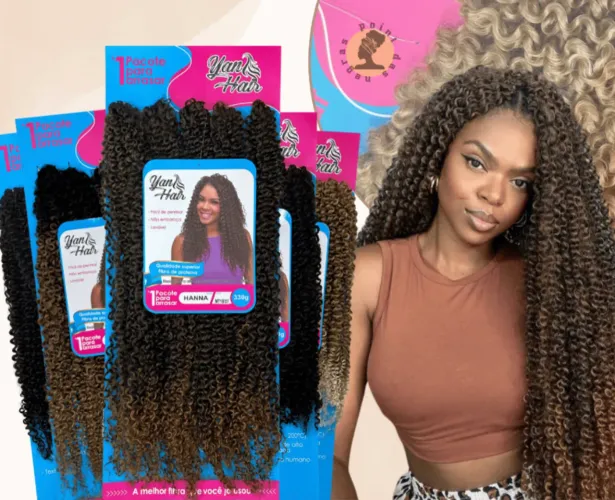 Cabelo Cacheado Crochet Braids Hanna Fibra De Proteína 330gr