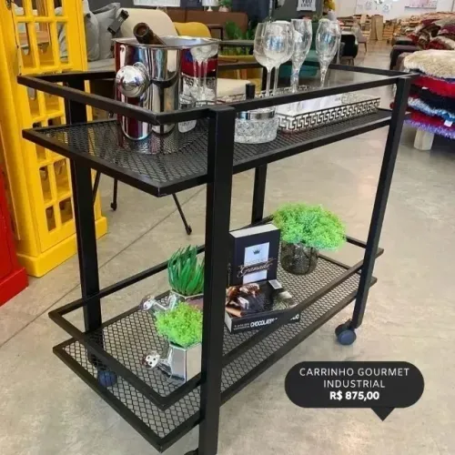 Carrinho Para Bebidas Moderno Estilo Industrial