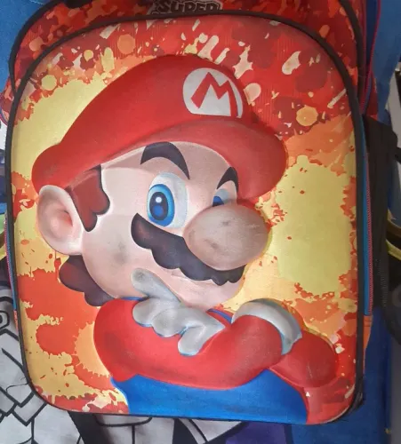 Mochila e merendeira Infantil Super Mario