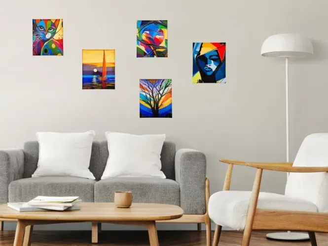 Lindos Mini Quadros Decorativos com temas variados Pintado a Mão 30x25cm