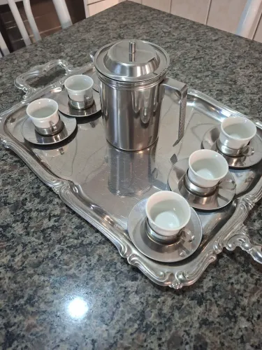 Jogo de café inox completo