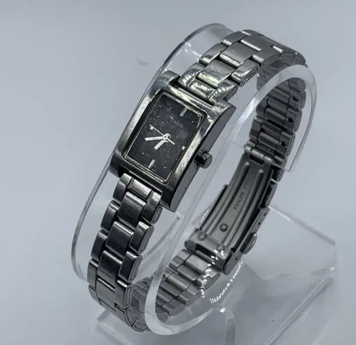Mini relógio Casio Original feminino em aço inoxidável